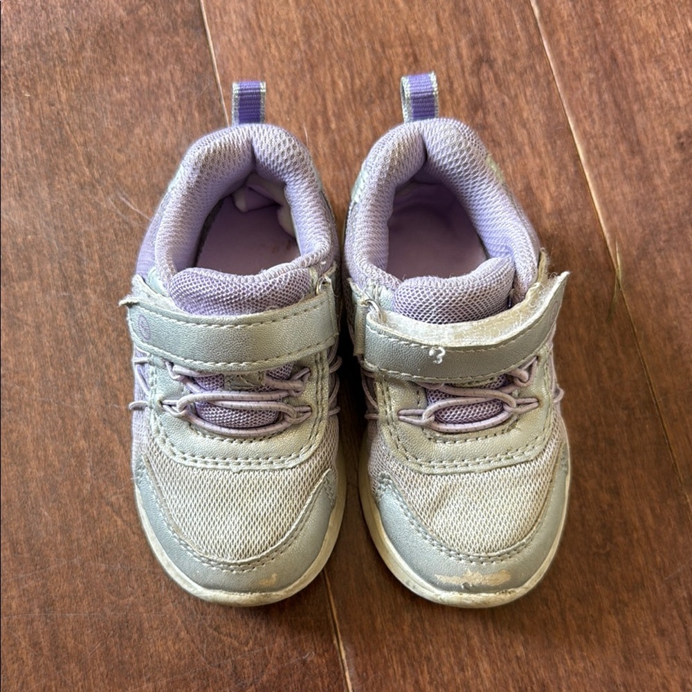 Stride Rite Purple and Gray Sneakers with Velcro Straps